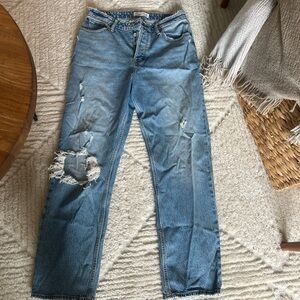 Abercrombie & Fitch curve love Light Blue ripped Boyfriend Jeans